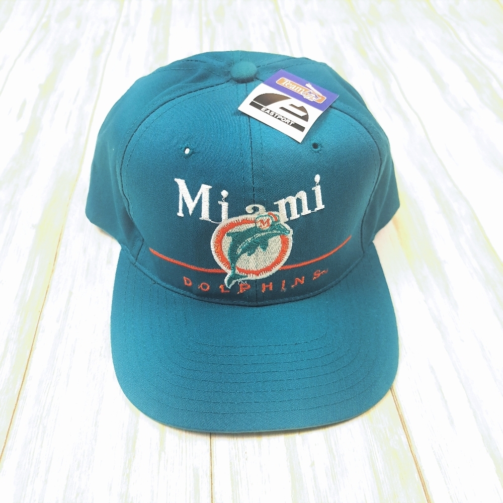 90's Vintage NWT Teal Miami Dolphins Cap Eastport